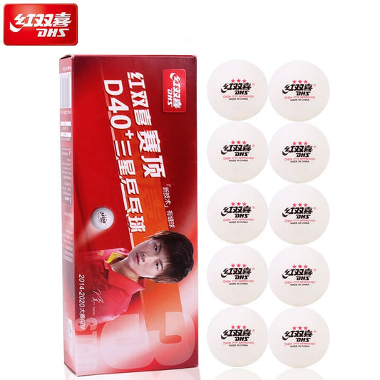 DHS Seamed Table Tennis Balls D40+ ABS New Material 10 Pcs/Box Professional ITTF Approved Ping Pong Balls for Training